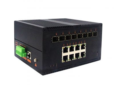 工業級POE(NT品牌)管理型千兆8光8電(M系列)交換機 工業級POE(NT品牌)管理型千兆8光8電(M系列)交換機